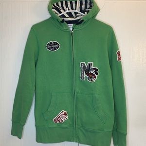 Disneyparks Mickey Mouse green Hoodie Vintage Sz L